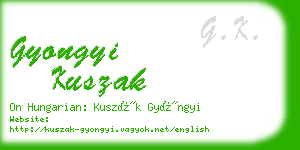 gyongyi kuszak business card